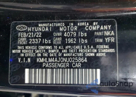 2022 Hyundai Elantra Blue из США, поврежденный, VIN KMHLM4AJ0NU025864